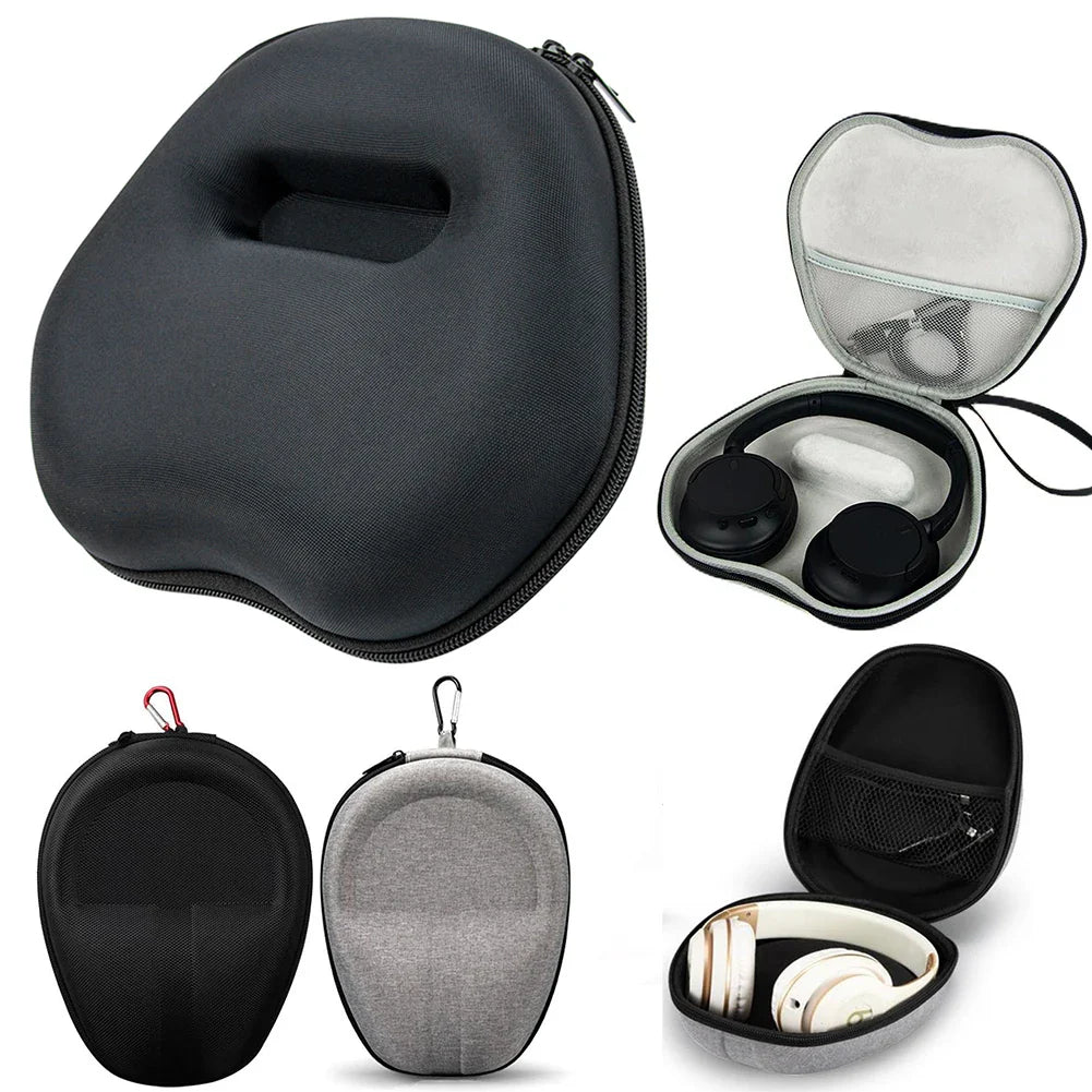 Portable EVA Hard Shell Earphone Case | Protective Headset Box for SONY WH-CH720N/WH-CH520 & Apple Max | Travel-Friendly Carrying Bag