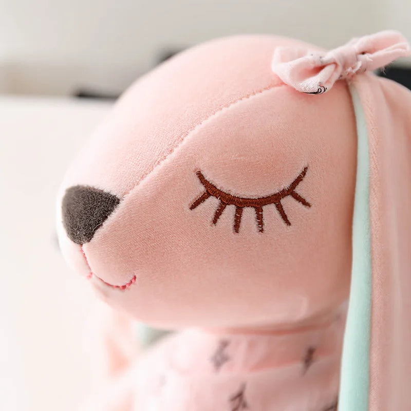 Cute Rabbit Plush Toy – Soft Pink Heart Stuffed Animal with Long Ears, Throw Pillow & Kids Room Decor Gift