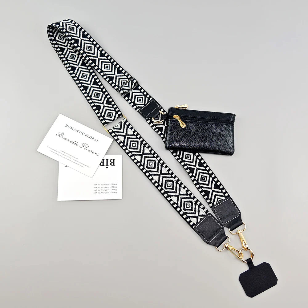 Adjustable Crossbody Mobile Phone Lanyard Strap – Anti-Lost Cell Phone Case Pendant with Zippered Wallet, Card Gasket & Coin Purse