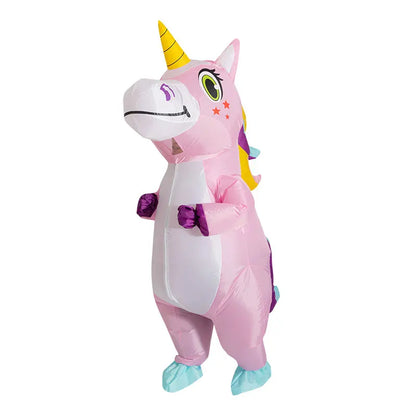 Pink Inflatable Unicorn Costume – Full-Body Anime Cosplay with Blower for Adults, Funny Party & Halloween
