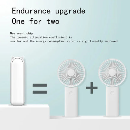 New Handheld Portable Mini Fan - Creative, Three-Speed Adjustable, Solid Color, USB Rechargeable Small Fan