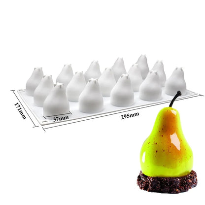 Fruit Series Silicone Cake Mold — Mango & Pear Shapes for Mousse, Dessert Baking, Non-Stick & Easy-Clean French Cake Decoration
