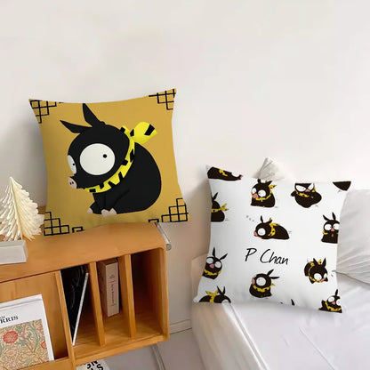 Anime Cute Ranma P-chan & Ryoga Pig Cushion Cover – Sofa, Bedroom & Office Pillow Case for Nap Time