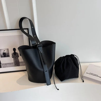 LEFTSIDE Retro Small Solid Color Leather Shoulder Bag – 2025 Korean Designer Handbag for Women