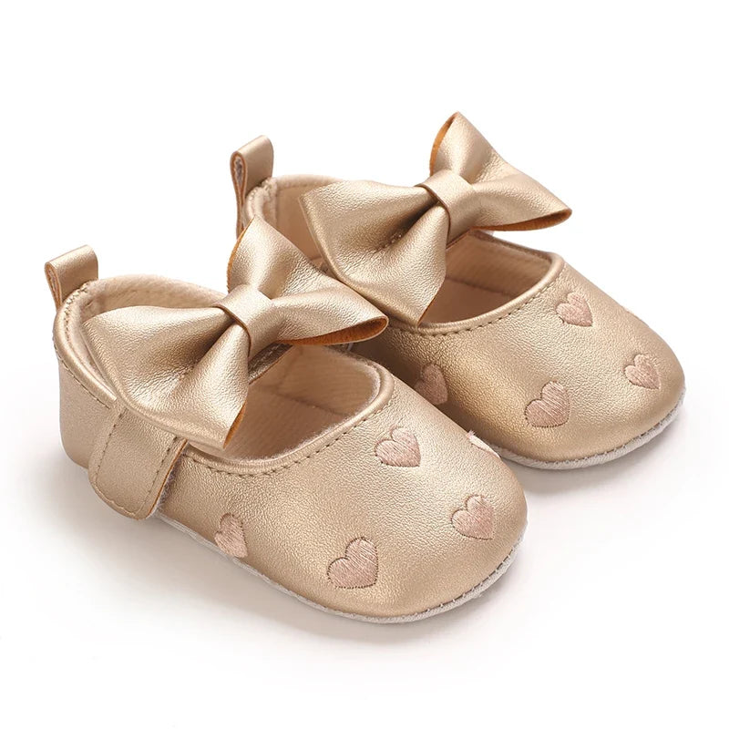 Baby Girl Princess Pre-Walker Shoes - Breathable Flower Bow Soft Sole Casual Sports Footwear 0–1 Year