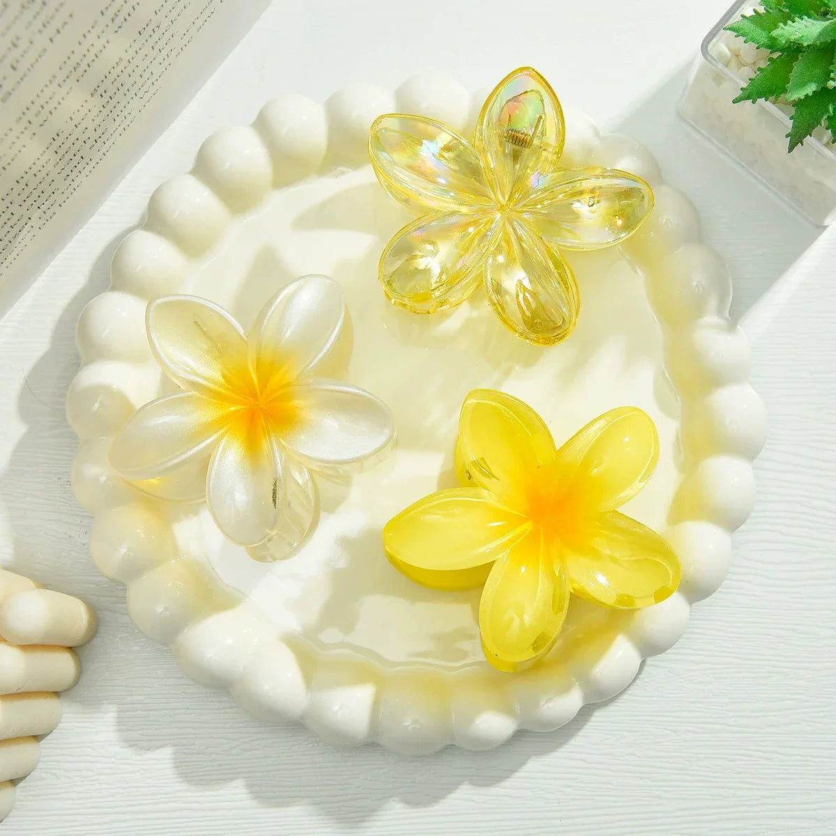 18Pcs Egg Flower Hair Clips | Gradient Candy Color Flowers, Shark Clips for Daily Ponytail Styling