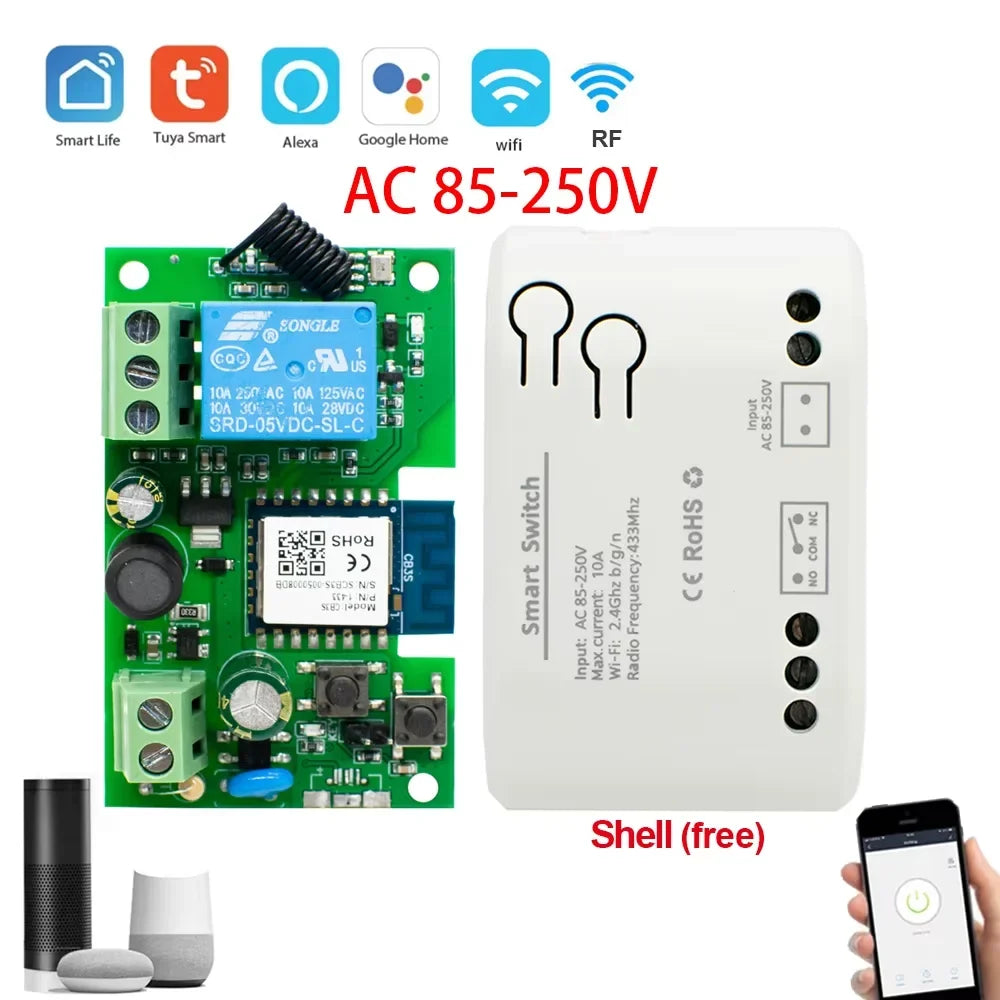 WiFi Garage Door Opener Remote Controller - Tuya Smart Access Control with Alexa & Google Home Support