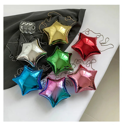 Acrylic Bright Five-Pointed Star Zero Wallet – 2025 Sweet Cool Spicy Girl Mini Party Bag, Candy Colored Banquet Purse
