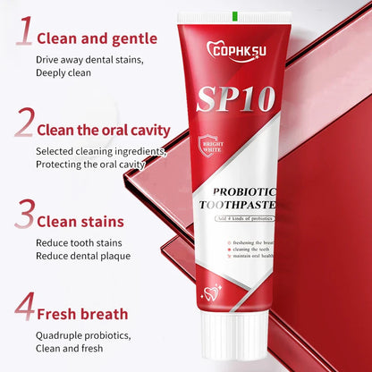 SP-10 Fresh Breath & Whitening Toothpaste – Removes Plaque, Yellow Stains & Supports Gum Health for Oral Care