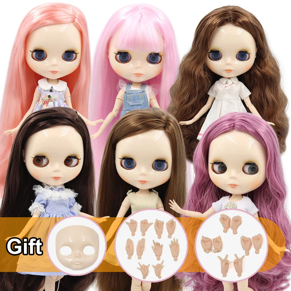 ICY DBS Blyth Doll – 1/6 BJD Customized Nude Joint Body, White Skin Glossy & Matte Face, 30cm Girl Toy Gift