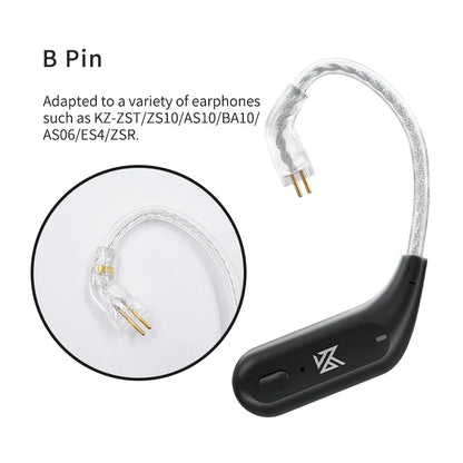 KZ AZ09 Bluetooth 5.2 Module - Wireless HiFi Ear Hook Upgrade Cable with Charging Case