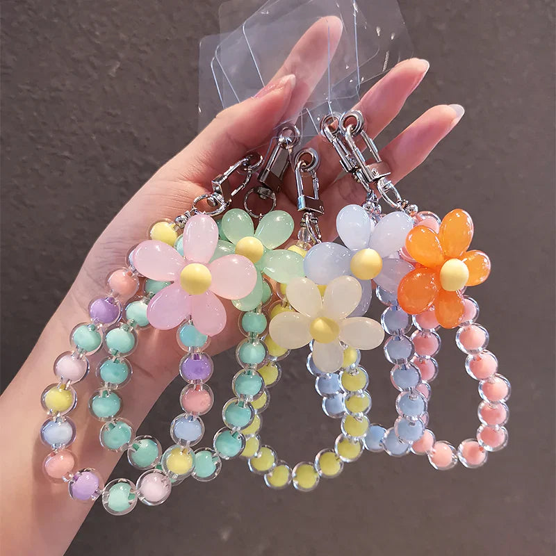 Phone Anti-Lost Lanyard - Colorful Macaron Round Bead Pendant, Women's Handheld Wrist Chain for Mobile Phones