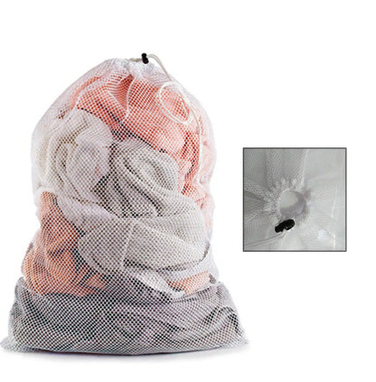Large 60x90cm Laundry Mesh Bag — Solid Color Drawstring Clothes Washing Bag, Anti-Snag & Deformation
