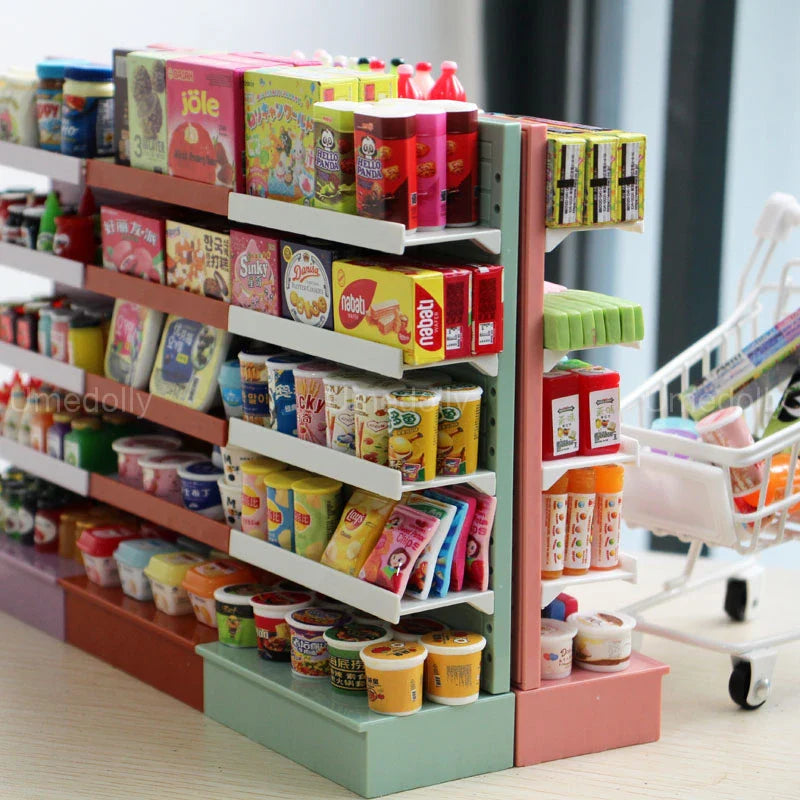 1/6 Scale Miniature Supermarket Food & Drinks – Dollhouse Store Decor Accessories for Blythe, BJD & 1/6 Dolls