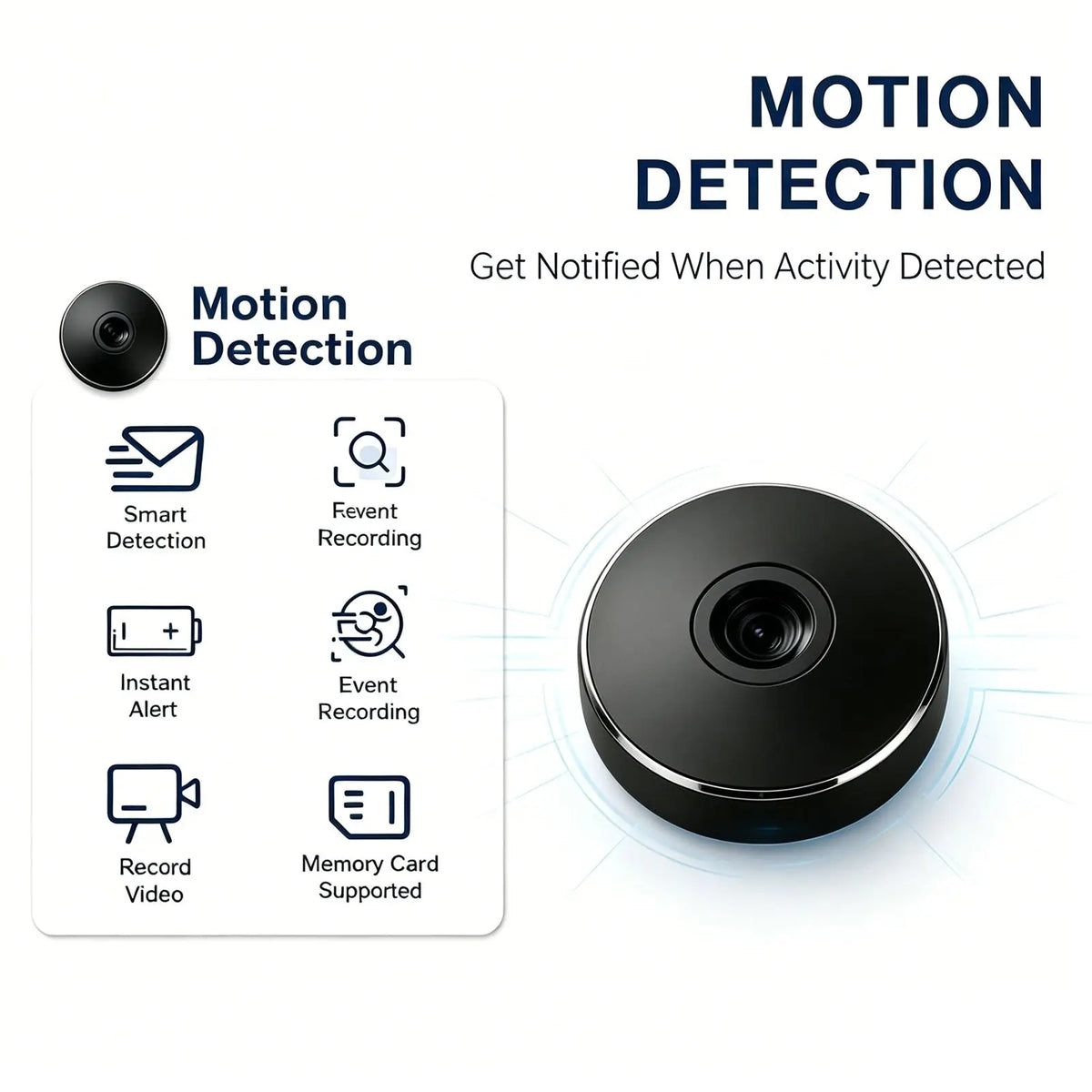 Mini HD WiFi Security Camera - Wireless Portable Monitor with IR Night Vision & Remote Viewing