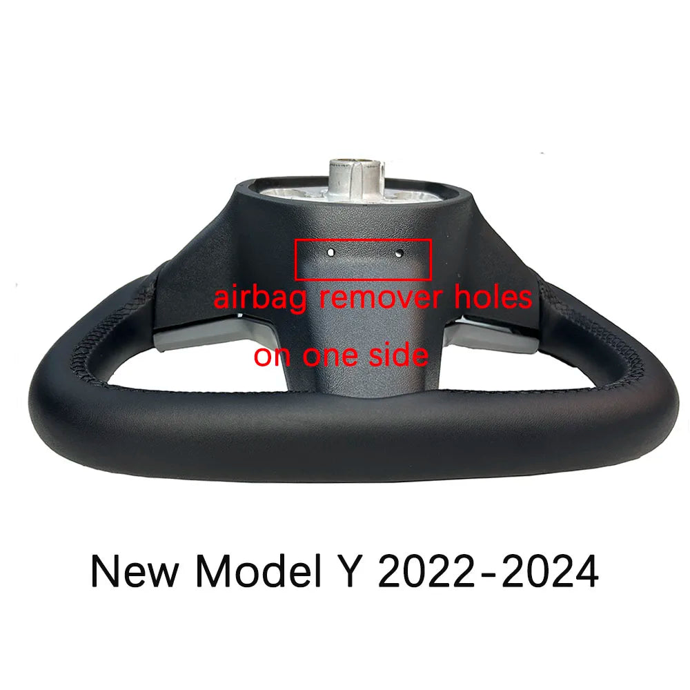 350mm Heated Yoke Steering Wheel – Custom NAPPA Leather Accessory for Tesla Model 3/Y (2018–2024)