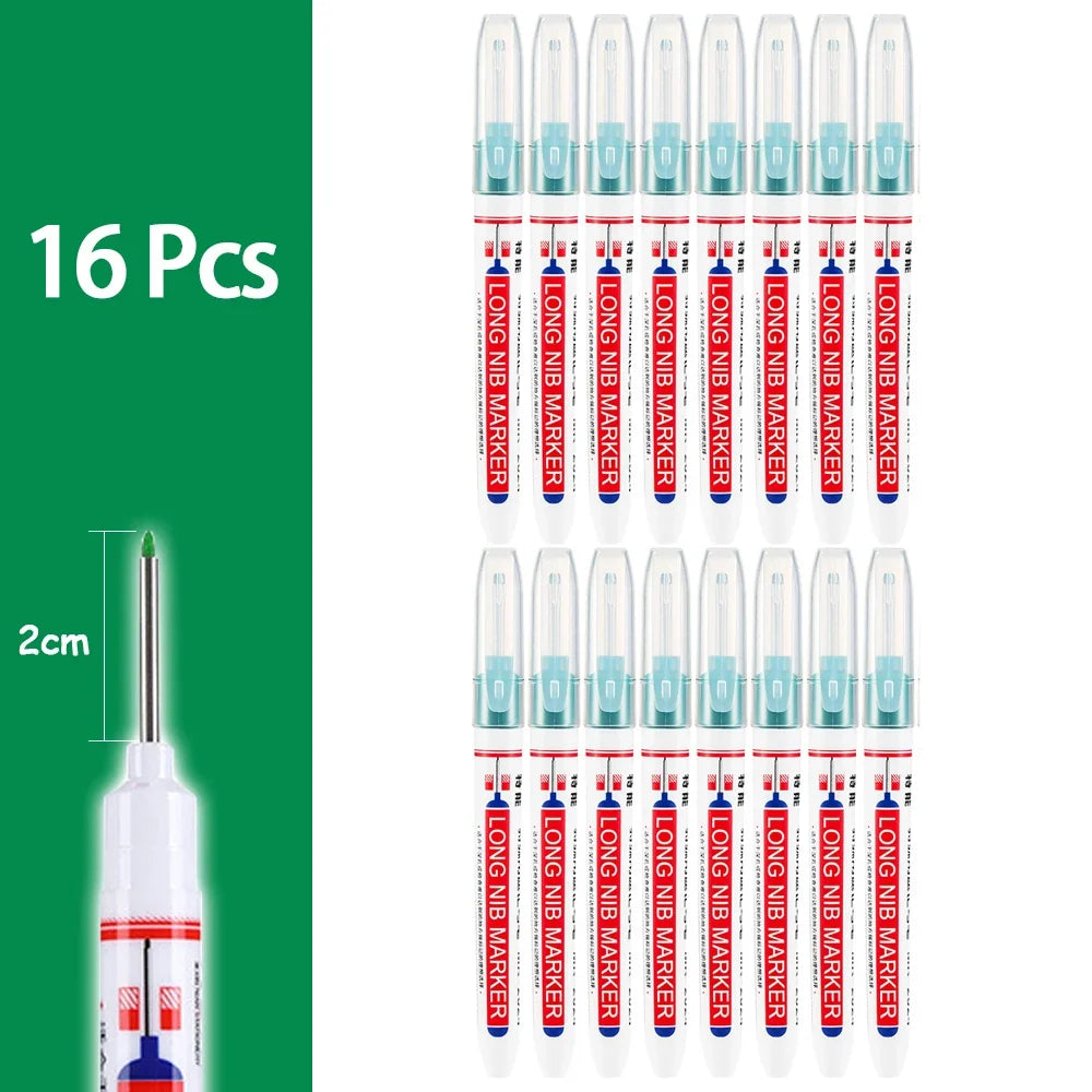 2cm Waterproof Deep Hole Marker Pen - Long Head Carpenter Markers for Metal Woodworking Tools 4-80pcs