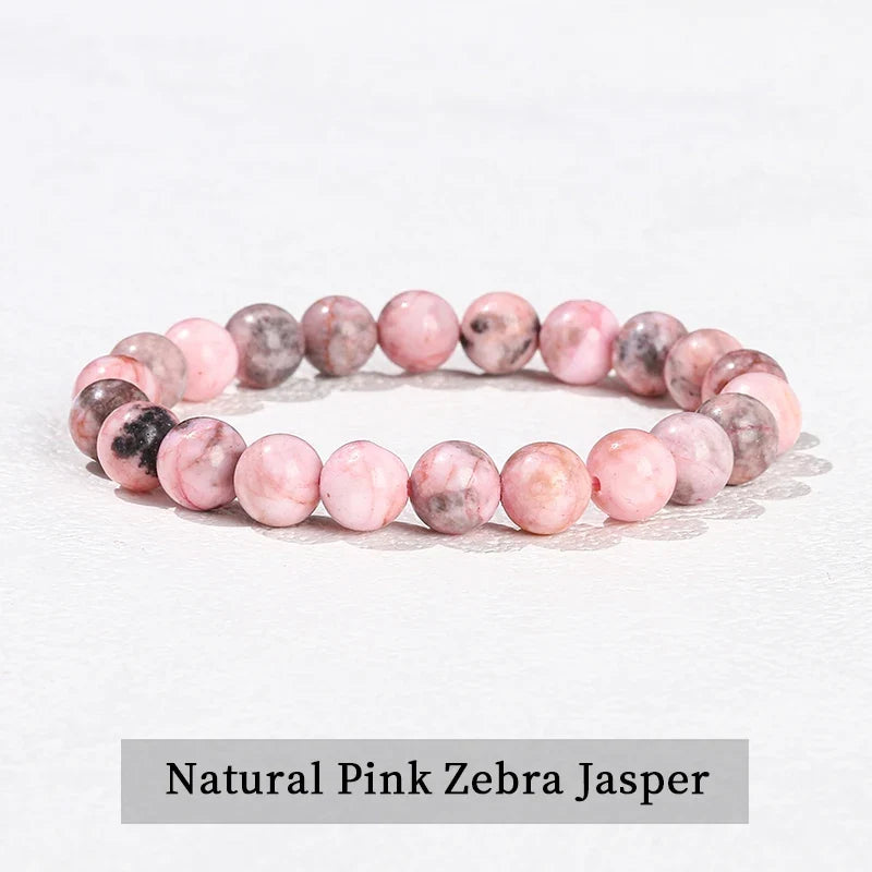 Natural Stone Beaded Bracelet - Obsidian, Fluorite & Quartz Healing Stretch Jewelry for Men & Women