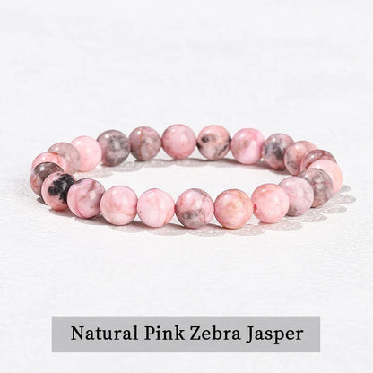 Natural Stone Beaded Bracelet - Obsidian, Fluorite & Quartz Healing Stretch Jewelry for Men & Women
