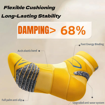 Professional Marathon Running Socks for Men – Thick Towel Bottom Sports Socks for Cycling & Basketball – Odor Control & Sweat Absorption Athletic Wear