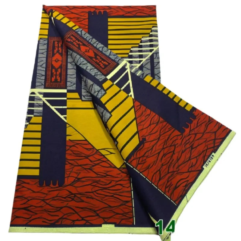 African Wax Print Fabric - High-Quality Cotton Ankara Gold Print Pagne for Wedding & Dress Sewing