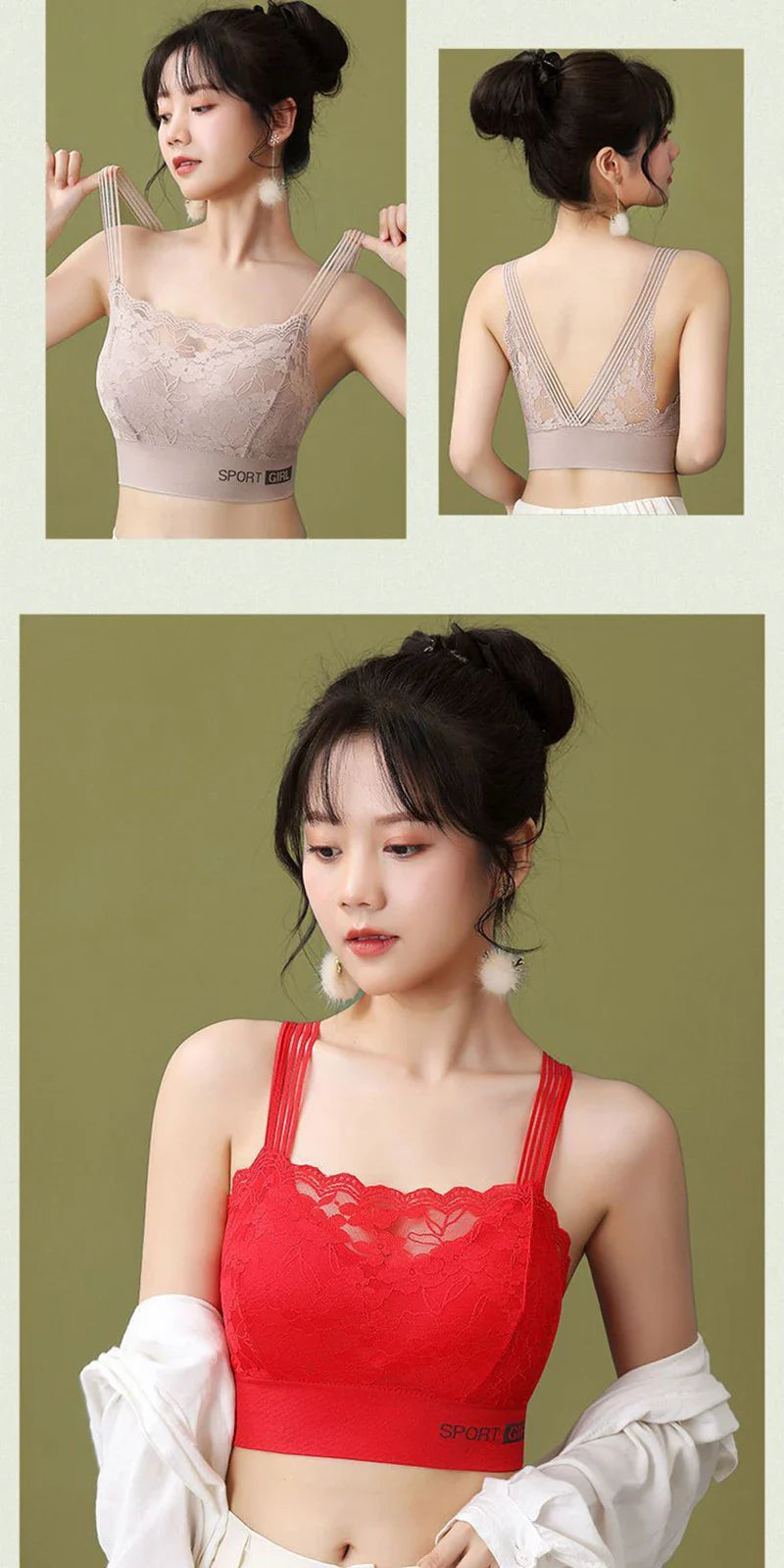 Women’s Sexy Lace Seamless Bra — Large Size Comfortable Breathable Sports Sleep Tube Top