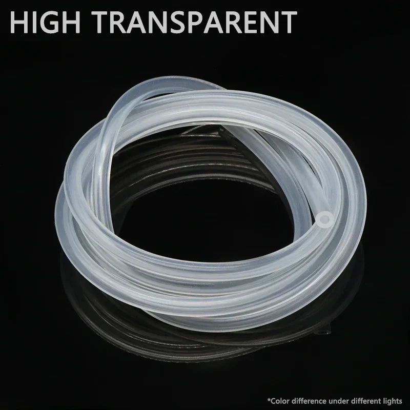 Food Grade Silicone Tube Hose - 1 Meter Flexible Rubber Pipe Water Drink Connector in 1mm to 10mm Inner Diameter Sizes