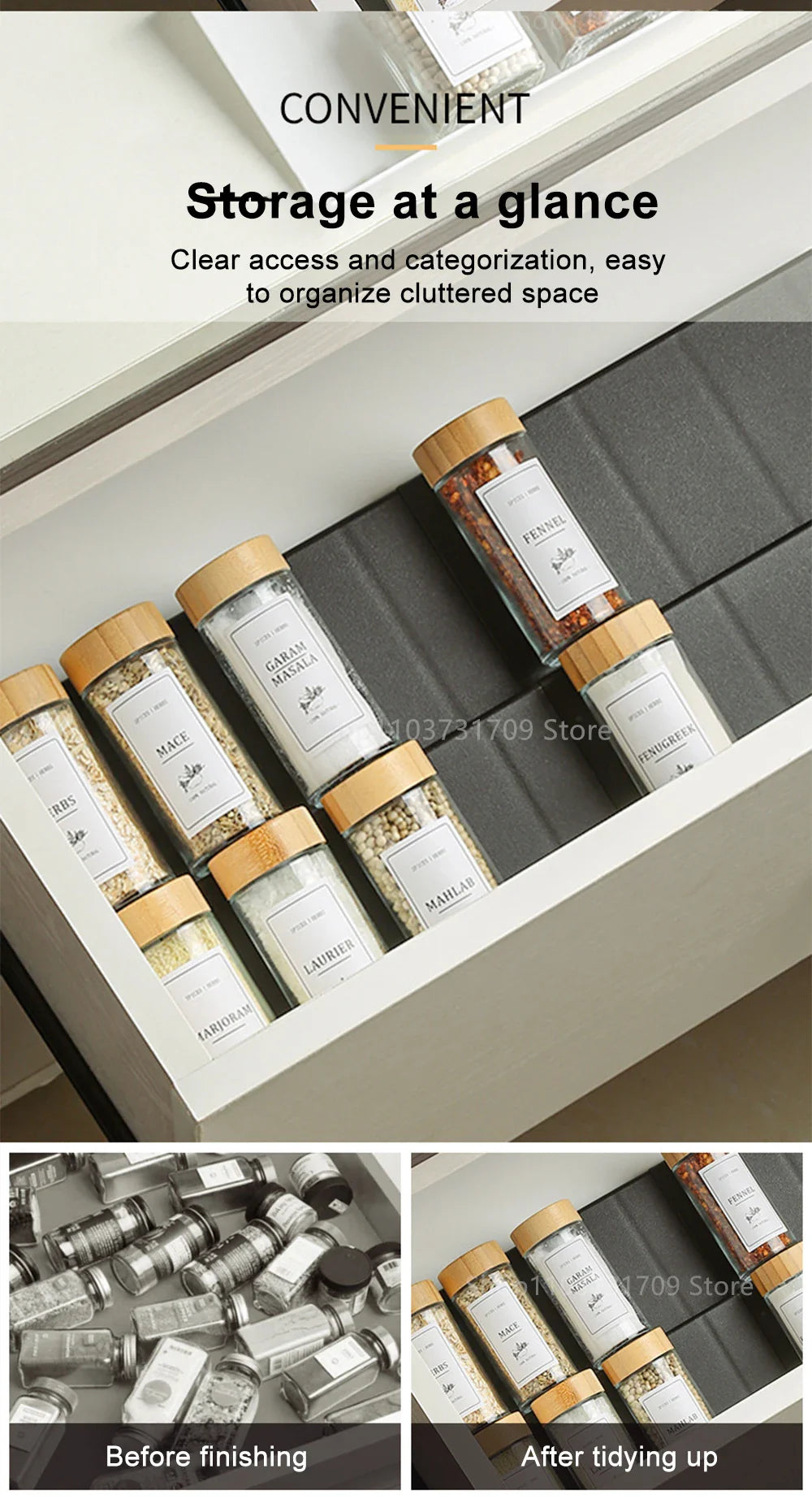 4-Layer Adjustable Kitchen Spice Rack – Drawer Organizer for Jars, Bottles & Pantry Storage