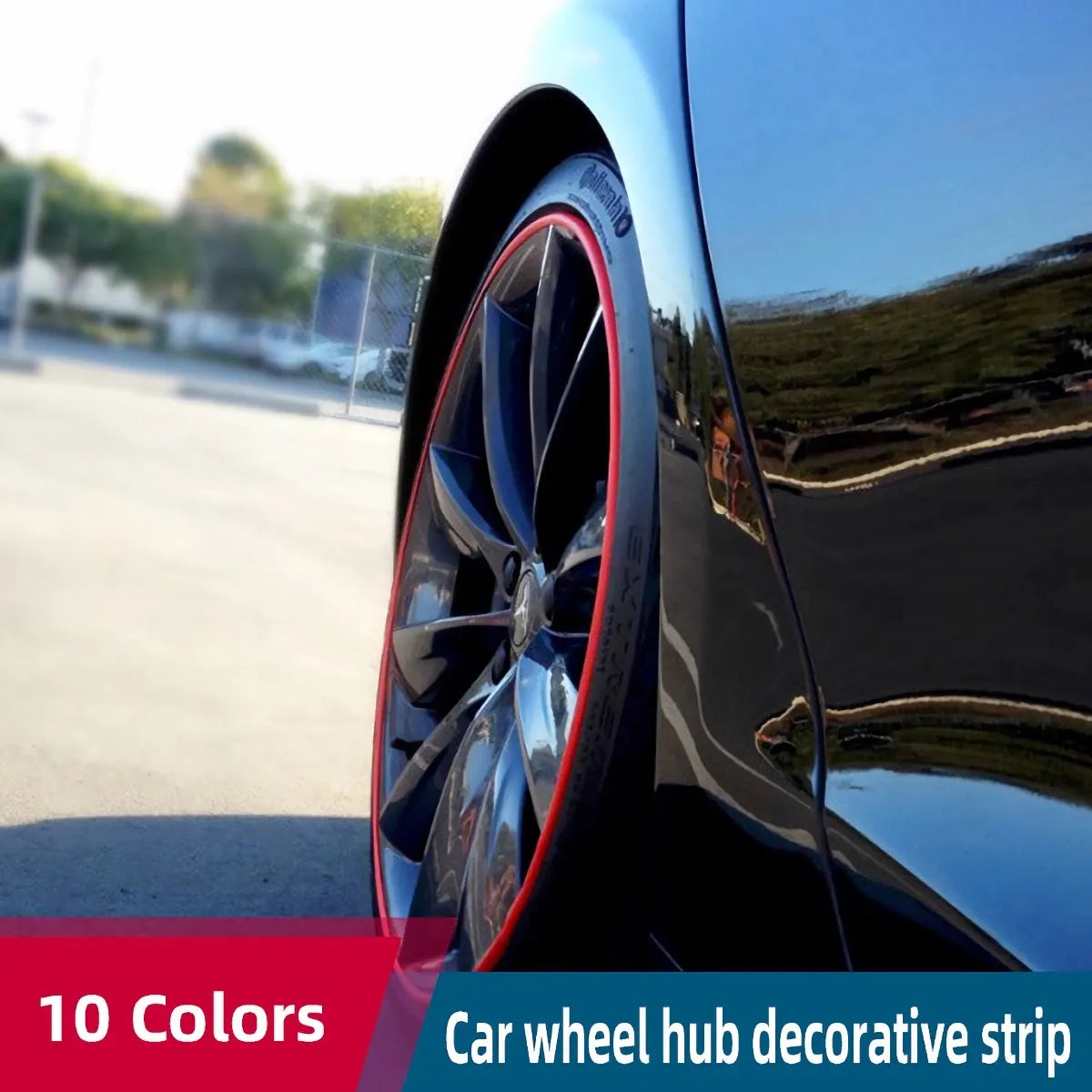 8-Meter Red Car Bumper Decorative Strip - Wheel Hub Ring Moulding Trim for Edge Protection and Exterior Car Styling Accessories