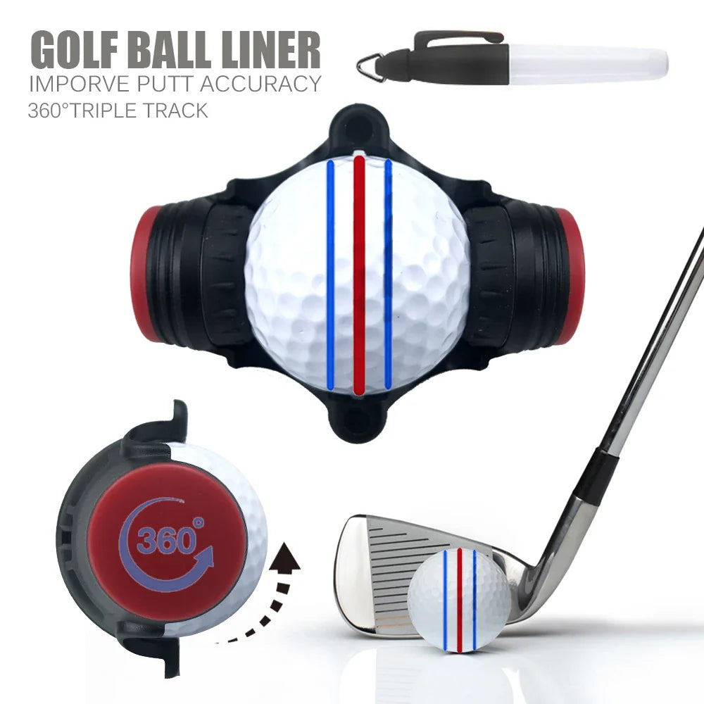 360 Degree Rotating Golf Ball Liner Marker: Improve Putt Accuracy with Template Marker Pen - Essential Golf Tool for Putting Positioning