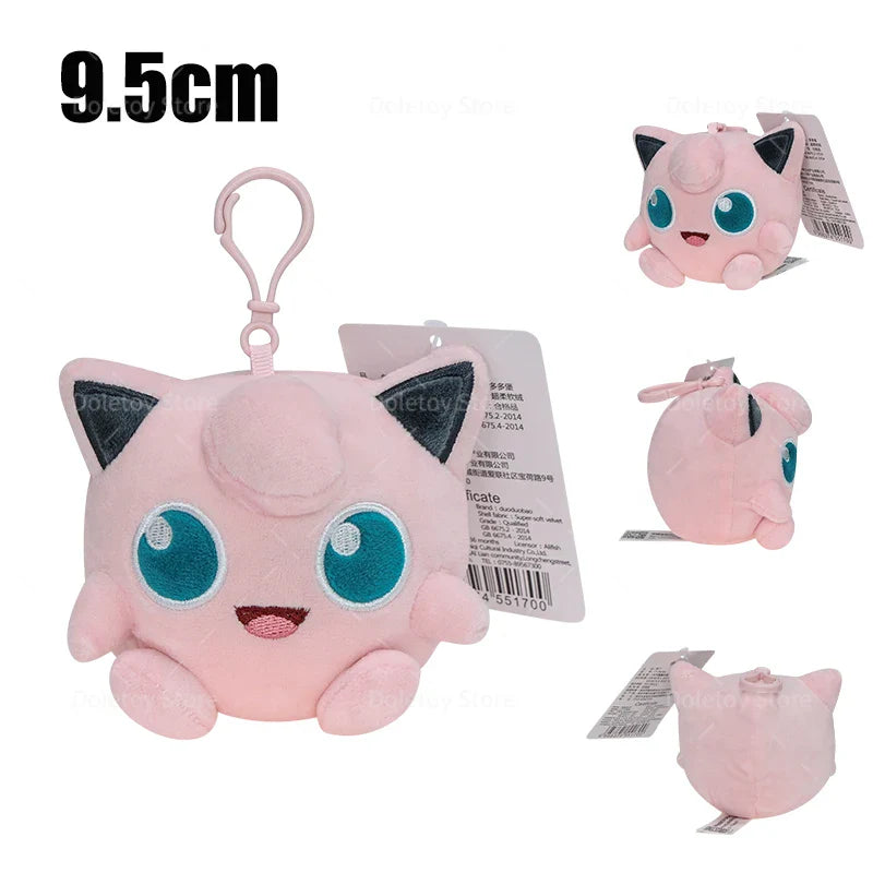 Original Pokémon Plush Keychain – Pikachu, Eevee, Charmander, Squirtle, Mew, Snorlax, Jigglypuff Cute Cartoon Doll Toy Gift for Kids