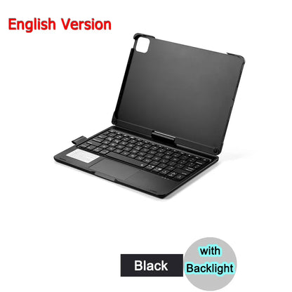 Bluetooth Magic Keyboard Case for iPad — Multi-Language (Arabic, Spanish, French, German) for iPad Pro 11 (2018–2022), Air 4/5, 10.9-inch