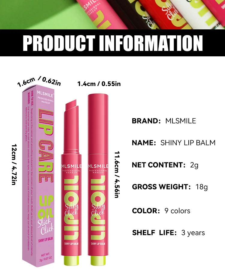 MLSMILE Multi-Color Silky Click Hydrating Lip Gloss – High-Shine, Long-Lasting Radiant Lip Care