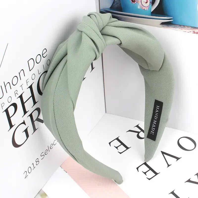 New Fashion Knotted Headbands for Women – Solid Color Cloth Hair Bands, Wide Soft Hair Hoop, Hair Accessories for Girls