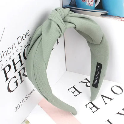New Fashion Knotted Headbands for Women – Solid Color Cloth Hair Bands, Wide Soft Hair Hoop, Hair Accessories for Girls
