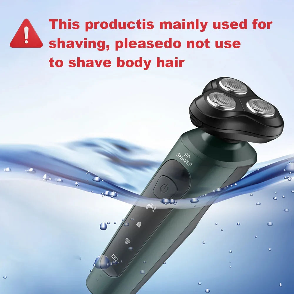 New 9D Electric Shaver – USB Rechargeable High-Power Full-Body Beard Razor for Car and Home