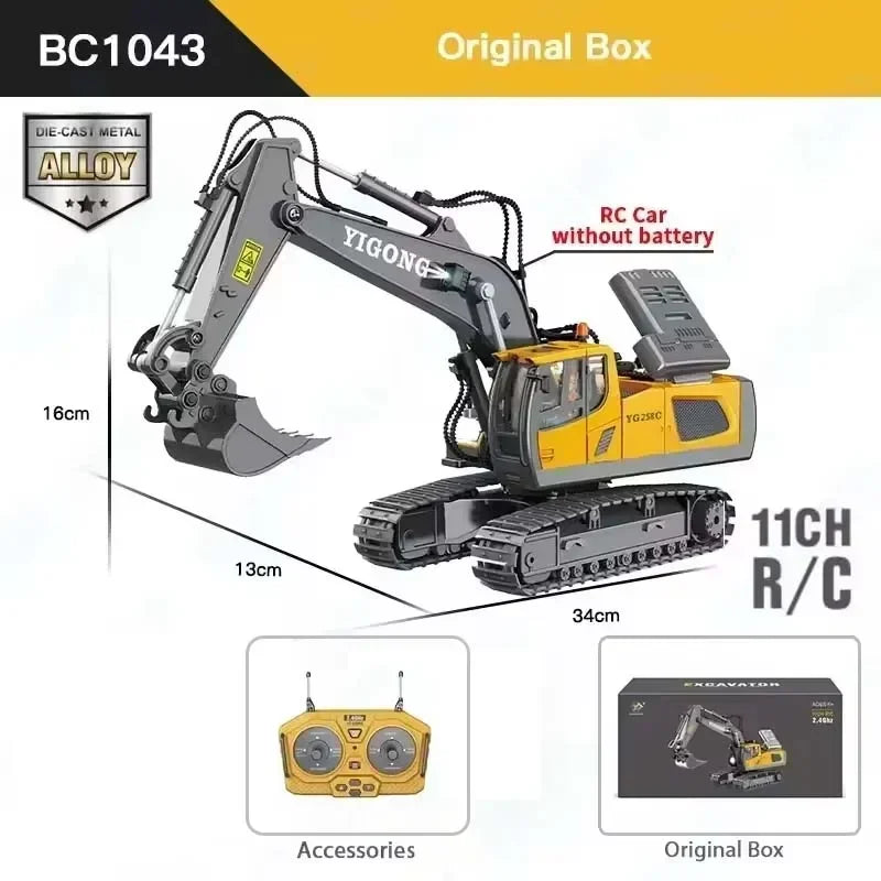 New RC Engineering Vehicle Toy — 2.4G Crawler Bulldozer, Excavator & Dumper Car for Boys, Kids Holiday Gift