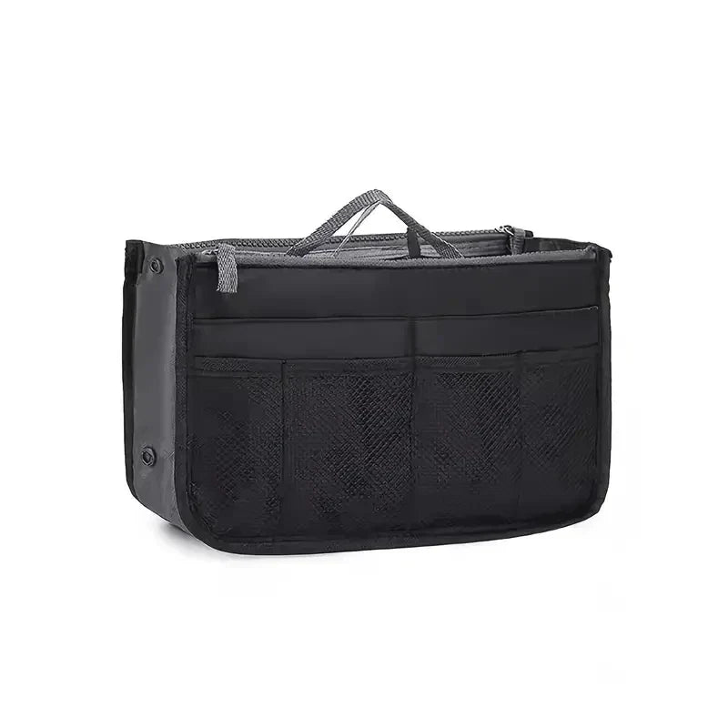Women’s Nylon Makeup Organizer Insert Bag – Large Capacity Travel Cosmetic Handbag Liner & Tote Purse Organizer for Ladies