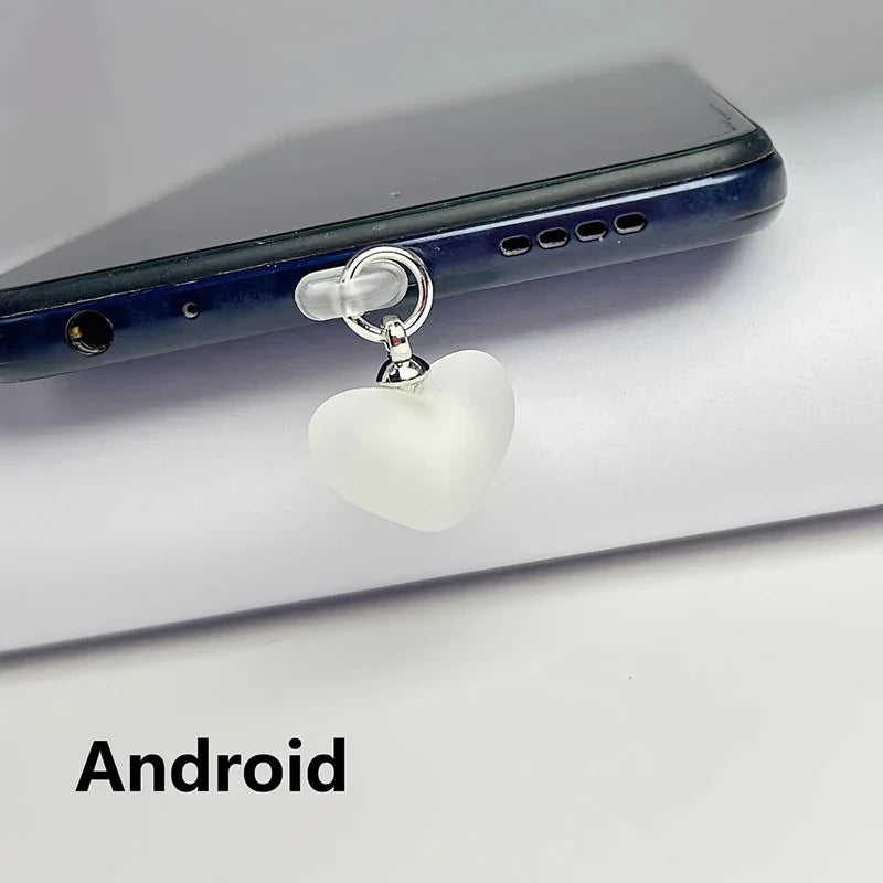 Heart-Shaped Phone Dust Plug Pendant - Universal iPhone/Type-C Accessory for Protection & Style