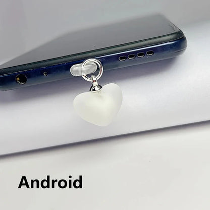 Heart-Shaped Phone Dust Plug Pendant - Universal iPhone/Type-C Accessory for Protection & Style