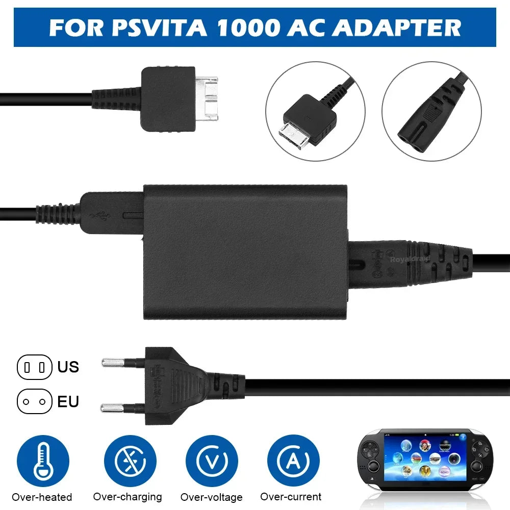 EU/US Plug Wall Charger – AC Adapter Power Supply for Sony PSP/PSV 1000/2000/3000