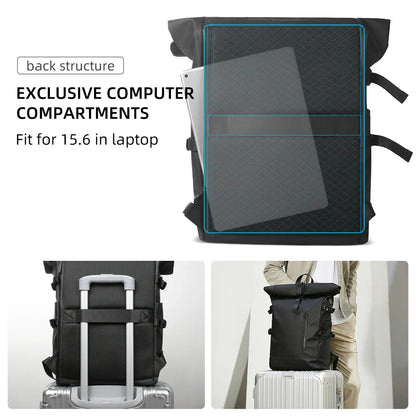 HK Expandable Travel Backpack for Men – Large Capacity Waterproof 15.6” Laptop Bag, Hiking Rucksack & Cycling Daypack with USB Port