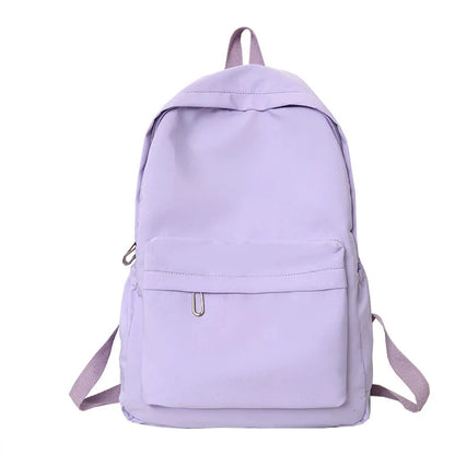 Simple Solid Color Casual Backpack | Lightweight Multifunctional Bag for School & Travel