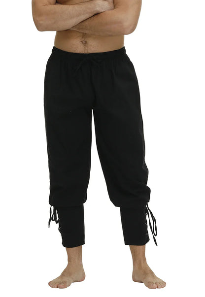 Men's Pirate Renaissance Pants – Medieval Drawstring Shorts for Halloween & Cosplay Costumes