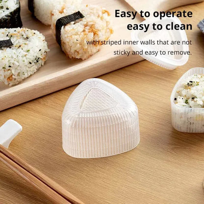 2PCS Transparent DIY Sushi Mold Kit – Onigiri Rice Ball Triangle Maker Press, Kitchen Bento Food Shaping Tool Set