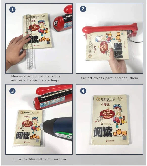 POF Heat Shrink Bags - Food Grade Moisture-Proof Sealing Film for Food, Books, Bottles, Shoes and Storage