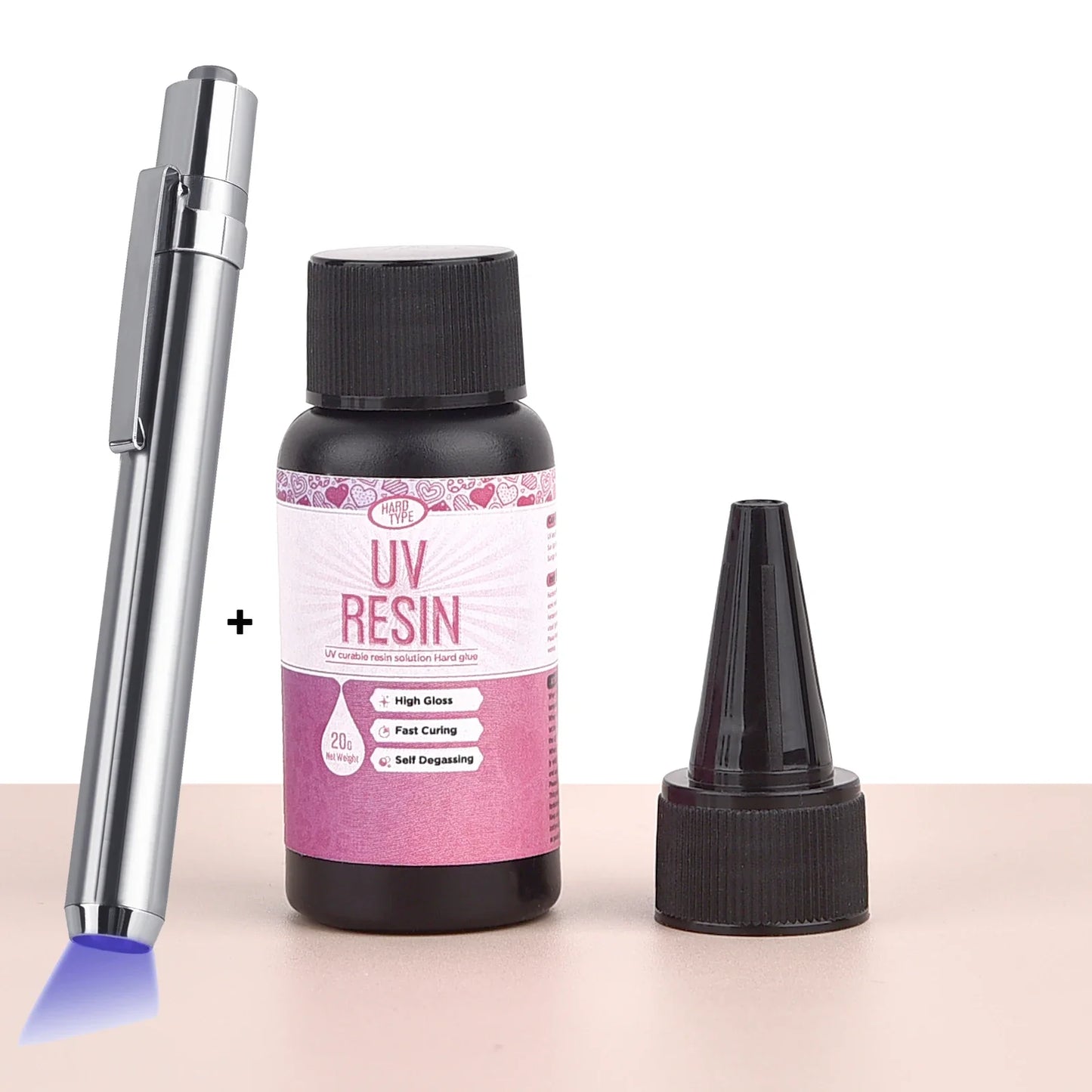 UV Epoxy Resin Glue - High Transparency Fast Drying Hard Resin Adhesive for DIY Jewelry Making & Craft Decor 20g/50g/100g