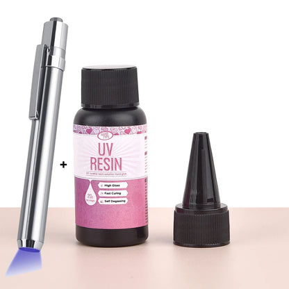 UV Epoxy Resin Glue - High Transparency Fast Drying Hard Resin Adhesive for DIY Jewelry Making & Craft Decor 20g/50g/100g