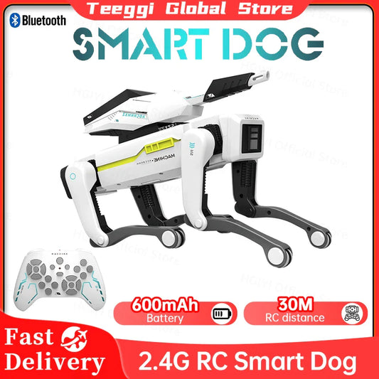 Teeggi Electric RC Intelligent Robot Dog – Multifunctional Bionic Smart Mechanical Dog with Turret, Educational Toy Gift