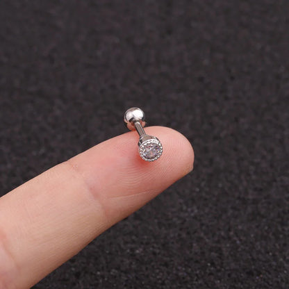 Crystal Flower Tragus Piercing Earring – 16G Cross Cartilage, Helix, Conch, Rook, Lobe & Labret Stud Jewelry